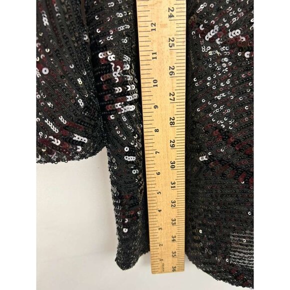 NWT Anthropologie Maeve Womens Large Dress Mini Sequin Mock Neck Black Open Back - Picture 5 of 16